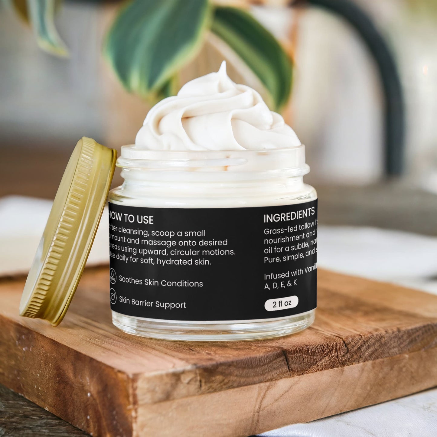 Whipped Grass-Fed Tallow Balm with Vanilla Bean