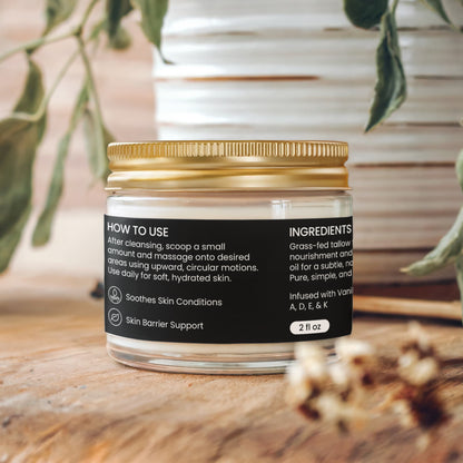 Whipped Grass-Fed Tallow Balm with Vanilla Bean