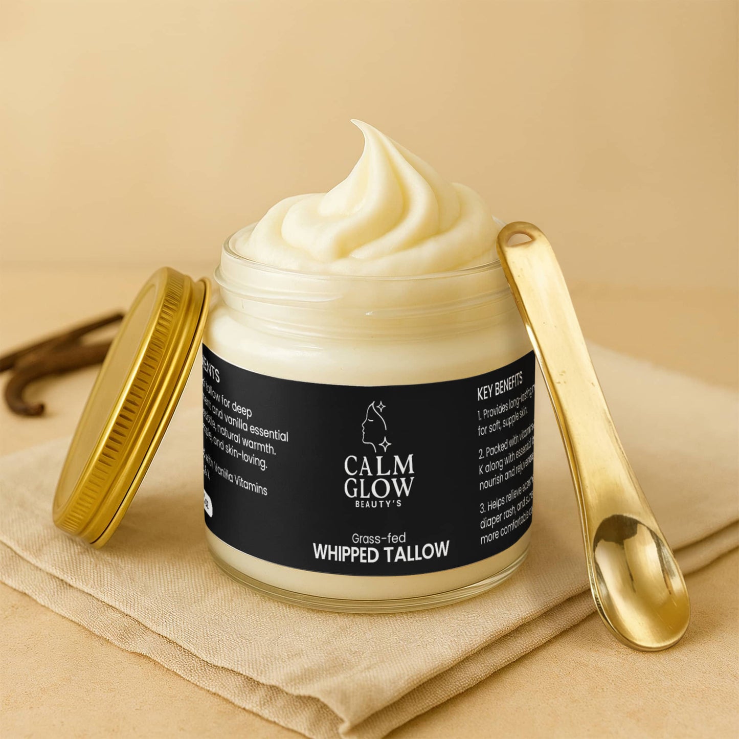 Whipped Grass-Fed Tallow Balm with Vanilla Bean